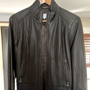 Chocolate brown leather jacket